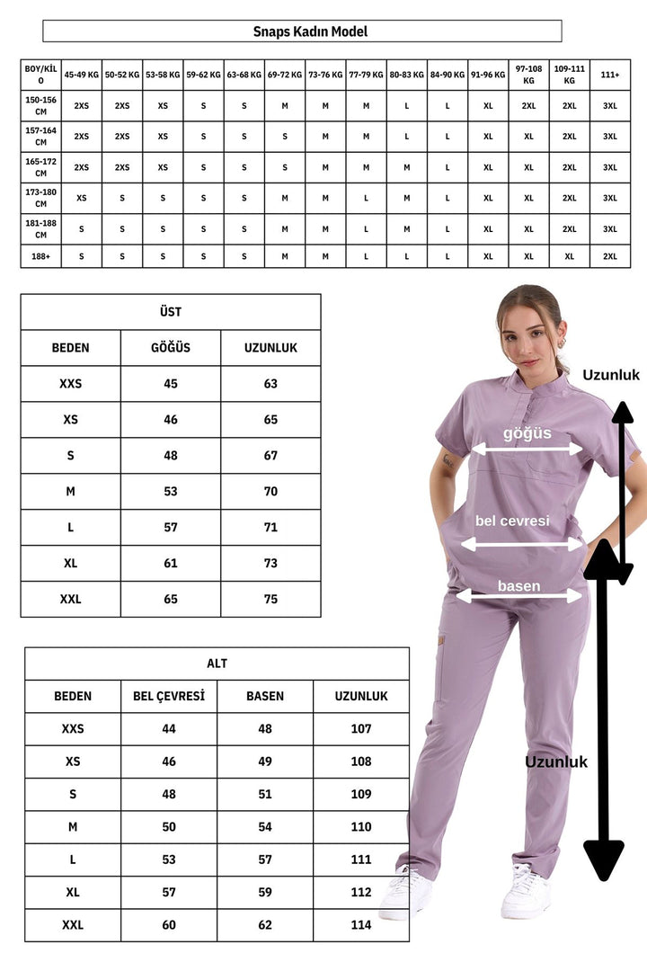 SNAPS TEK ALT Torba Cepli Doktor ve Hemşire Pantolon Bej