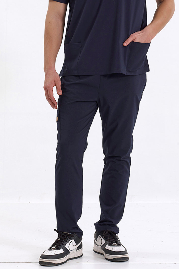 SNAPSM TEK ALT Kargo Cepli Klasik Likralı Unisex Cerrahi Pantolon Lacivert