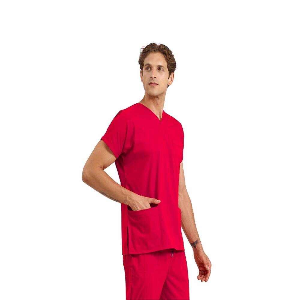 SCRUBLE FLEX | TEK ÜST Likralı Unisex Cerrahi Forma Nar Çiçeği