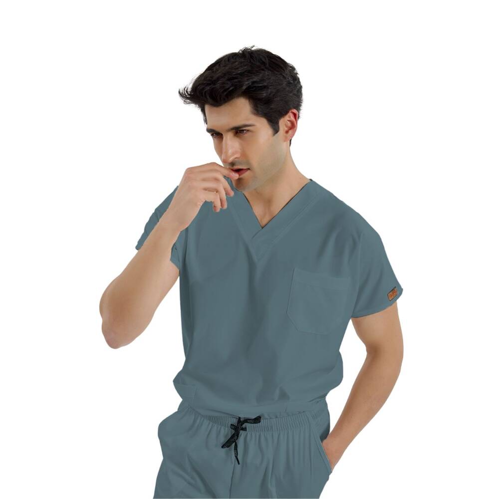 SCRUBLE FLEX | TEK ÜST Likralı Unisex Cerrahi Forma Goblin Mavi