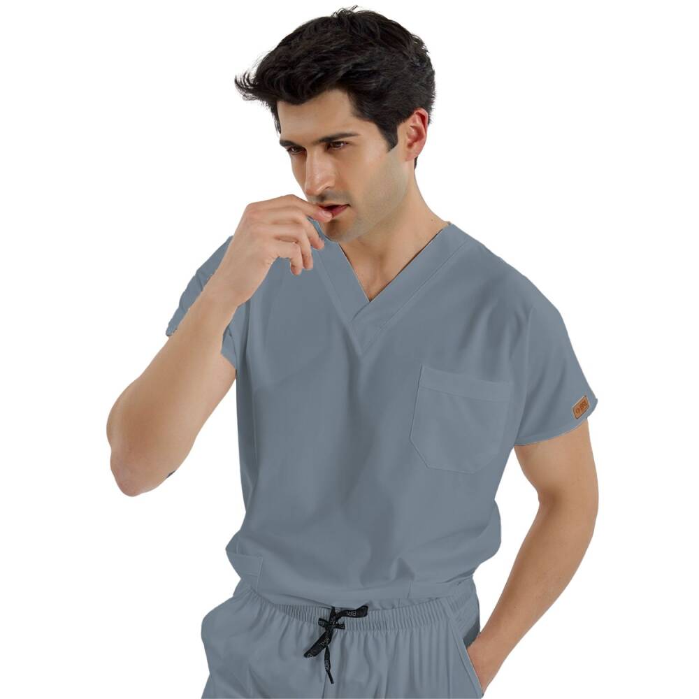 SCRUBLE FLEX | TEK ÜST Likralı Unisex Cerrahi Forma Heritage Mavi